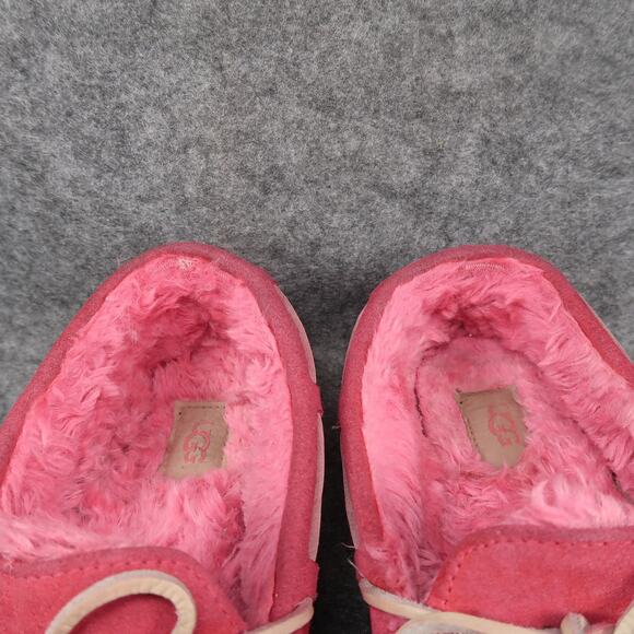 Ugg Shoes Womens 10 Dakota Slipper Moccasin Leather Plush Comfort Pink Slip On - Picture 3 of 14